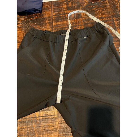 St John Pants Womens Large Black Pull On Cropped wide Leg Pocket Stretch - Picture 9 of 10